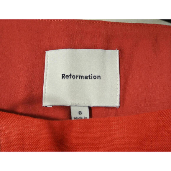 NEW, Reformation Grace Linen Two Piece Set In Sun-dried Tomato Size 8 #P3563 - Picture 5 of 8